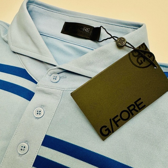 G/FORE | Shirts | Nwt Gfore G4 Offset Stripe Tech Pique Golf Polo Shirt ...